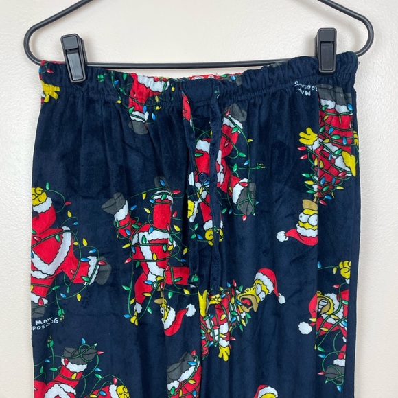 The Simpsons Men’s Pajama Pants Soft Christmas Homer Simpson Navy Blue Large - Picture 3 of 9